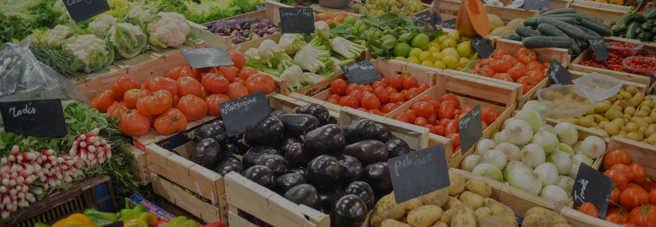 Fresh produce displayed at a market