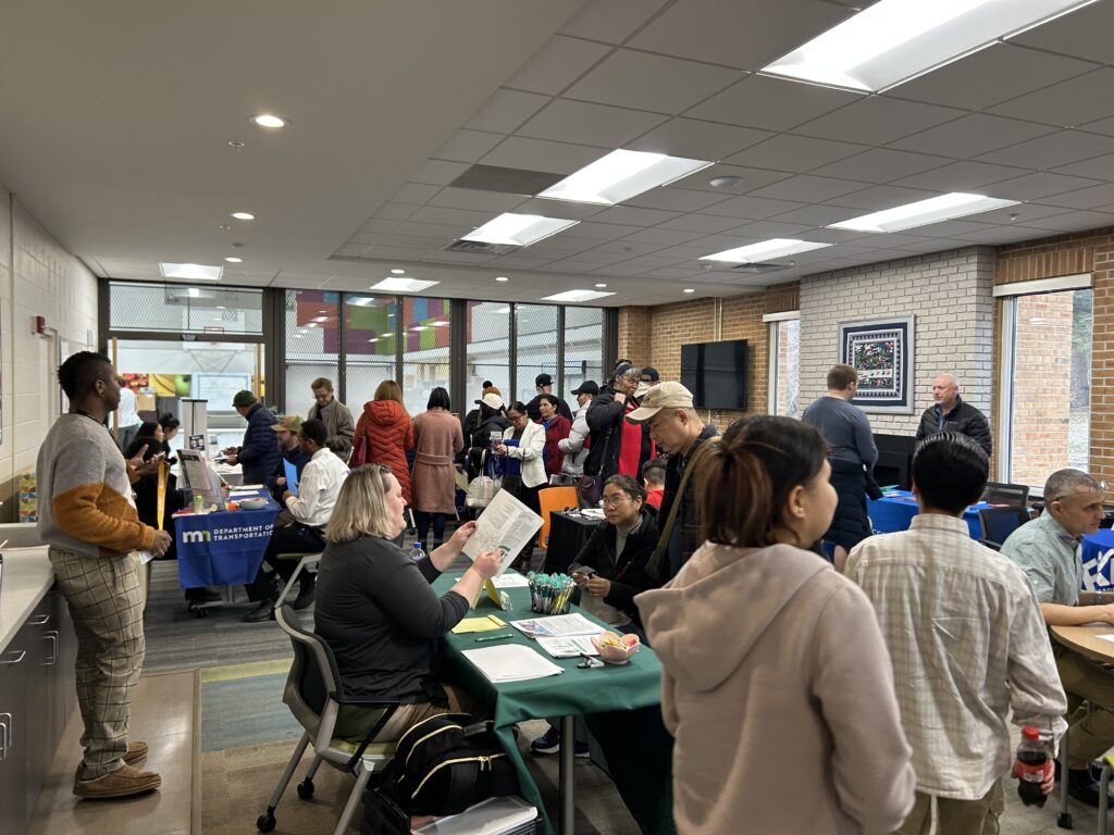 Community members attending a Merrick career event