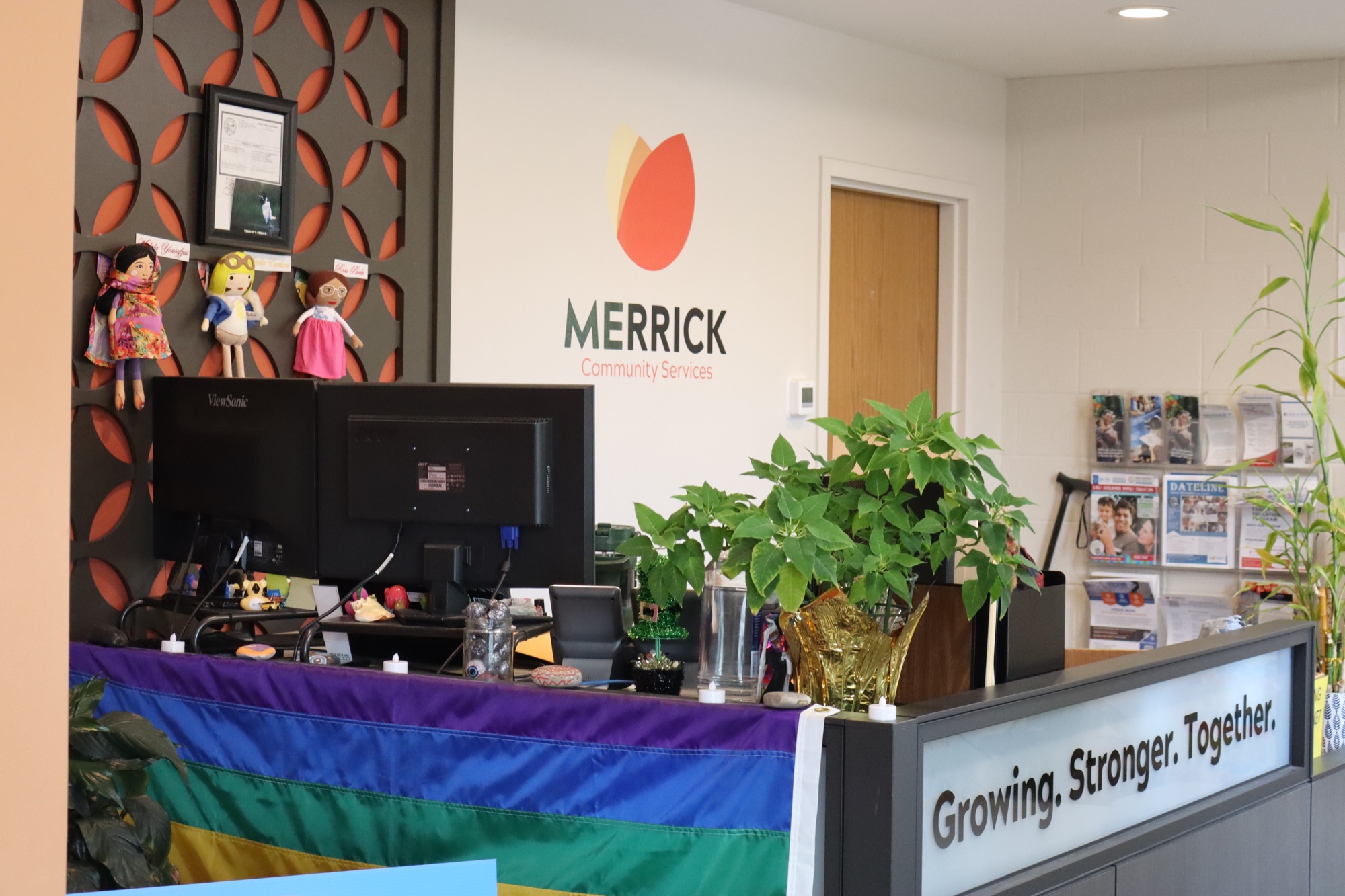 Merrick Community Services welcome desk and lobby